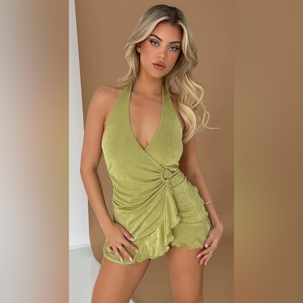 Blue Blush | Mini Dress Halter Top Romper Like New